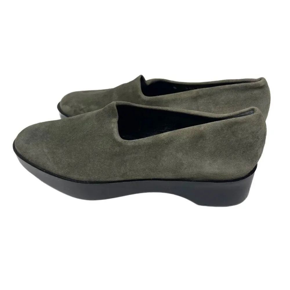 Robert Clergerie Green suede leather low platform modern loafers 6B BoxB - Picture 5 of 7